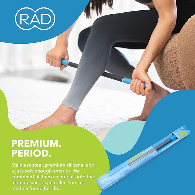 RAD Rod – Compact Deep Tissue Massage Roller Stick – Myofascial Release Tool for Legs, Back, Neck, Arms & Shoulders – Muscle Roller for Mobility & Recovery