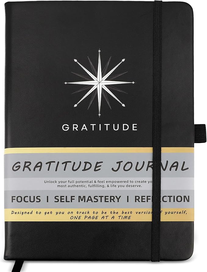 Gratitude Journal for Men – Daily Self Care Planner for Happiness, Positivity, Affirmation, Inspirational, Mental Health Wellness – 5 Minute Journal Guided with Prompts Notebook