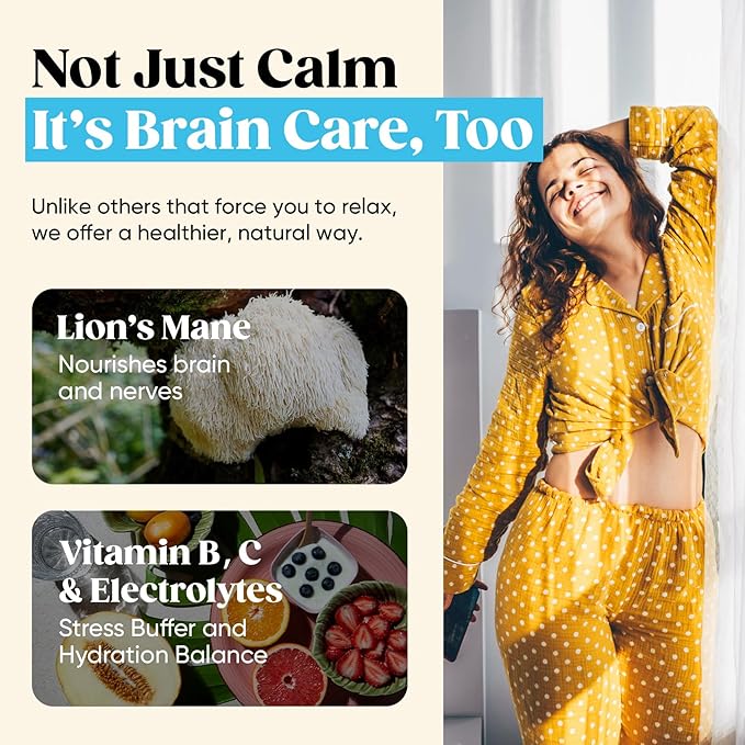 Venture Pal Calming Powdered Drink Mix, Magnesium Glycinate, Ashwagandha, L-Theanine,Vitamin D, Lions Mane, Sugar Free Magnesium Supplement Blend for Relax & Focus, Non GMO, Vegan, On The Go