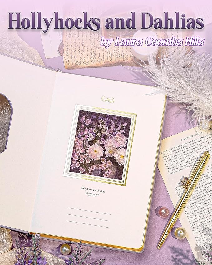 Thick Journal for Women & Girls, 360 Pages A5 Writing Journaling Notebook with Paintings, Women Journal for Writing, Vintage Journal with Gift Box & Pen for Girls Gift Ideas (Lavender Purple)