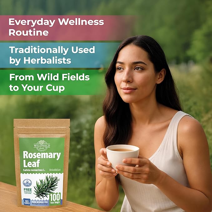 100 Bags Rosemary Tea Herbal Tea (Salvia Rosmarinus) - 100 Count 1.5g Bags Rosemary Herb Te De Romero