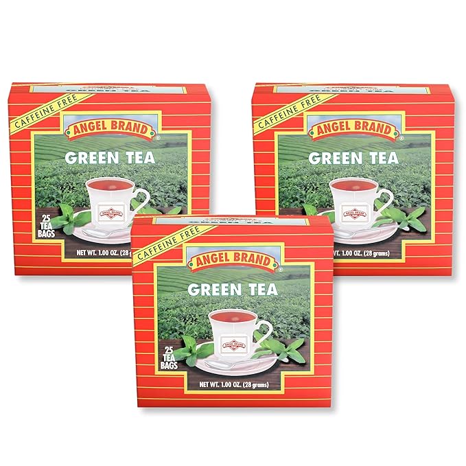 Angel Brand Green Tea –25 bags Premium Loose-Leaf Blend in Tea Bags, Mild Flavor, Easy to Brew