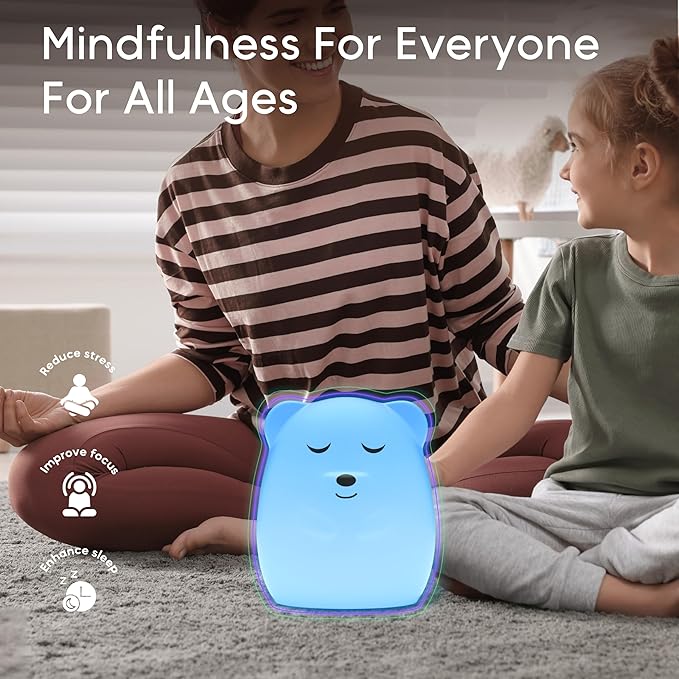 Breathing Pal 'Ted'- Mindfulness Breathing Light, Guided Visual Meditation Breathing Light, Anxiety Relief Items for Calm Down Corner/Meditation/Sleep for Adult&Kid