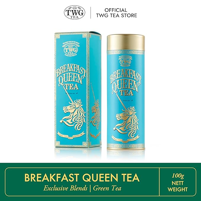 TWG Tea | Breakfast Queen Tea | Green Tea | Rose Petals | Haute Couture Tin, 100g | Gift Set