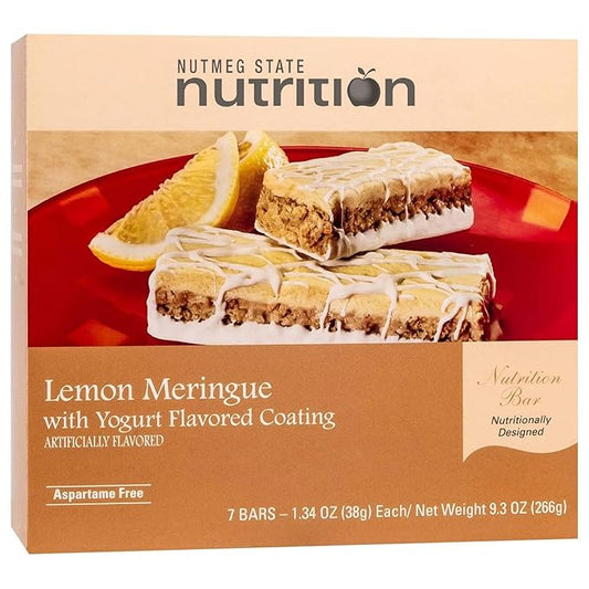 Nutmeg State Nutrition High Protein Bars, 7 Servings Per Box (1 Box (7 Servings), Lemon Meringue)