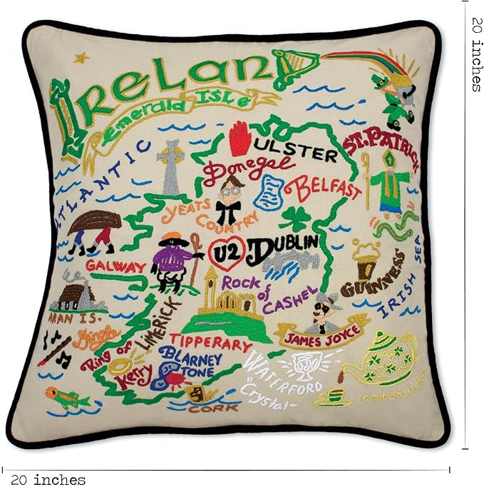 Catstudio Ireland Embroidered Decorative Throw Pillow