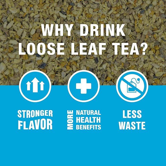 Tiesta Tea - Lemon Ginger Turmeric, Loose Leaf, Lemon Ginger Herbal Tea, Premium Non-Caffeinated Herbal Blend, Make Hot or Iced & Brews Up to 200 Cups, 16 Ounce Resealable Bulk Pouch