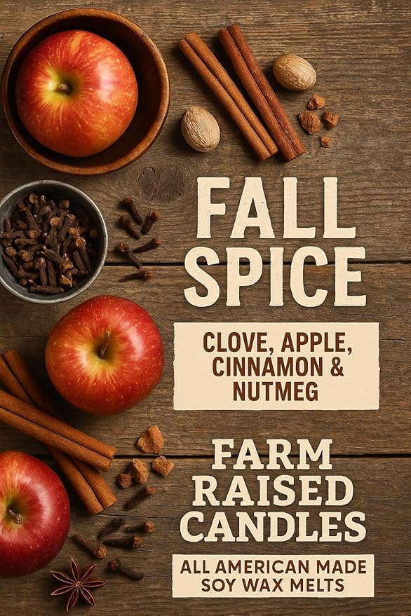Farm Raised Candles – Farm Fresh - American Soy Wax Melts - Fall Wax Melts Variety 1 LB Bundle (5 Packs, 16 oz) – Hand-Poured Soy Wax Cubes – Apple, Cinnamon, Pumpkin, Pecan Waffles