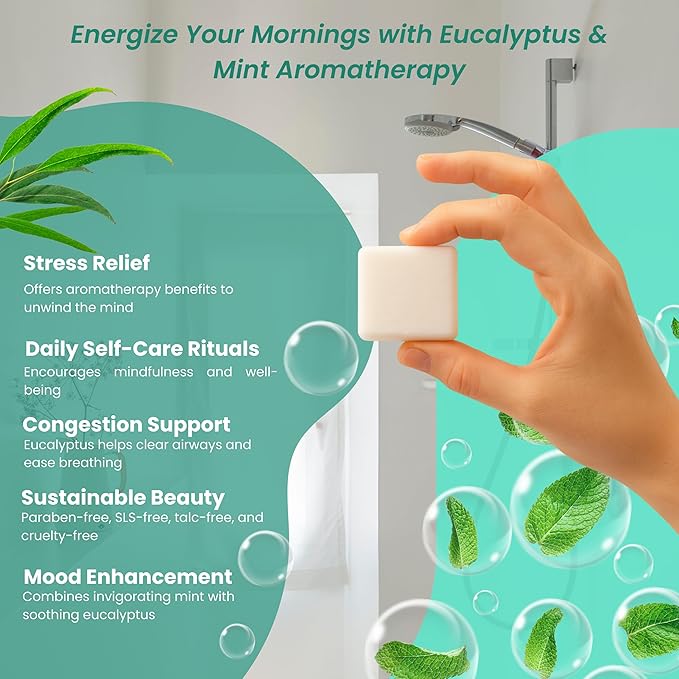 REVIV Shower Steamers Aromatherapy – 15 Long-Lasting Eucalyptus & Mint Shower Bombs for Stress Relief and Sinus Support – Self Care Spa Gifts for Women & Men – Christmas Stocking Stuffer