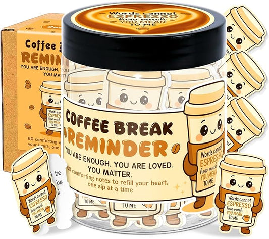 Emotional Support Coffee – Funny Coffee Gifts For Men, Women - 60 Positive Coffees Daily Affirmation Cards Jar – Inspirational Gifts for Women - Self Care Gift for Coworkers, Teens, Friends, Boss
