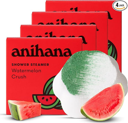 ANIHANA Shower Steamers 4 Pack, Paraben Free, Cruelty Free, Refreshing Watermelon Crush Scent, 1.76 oz Each
