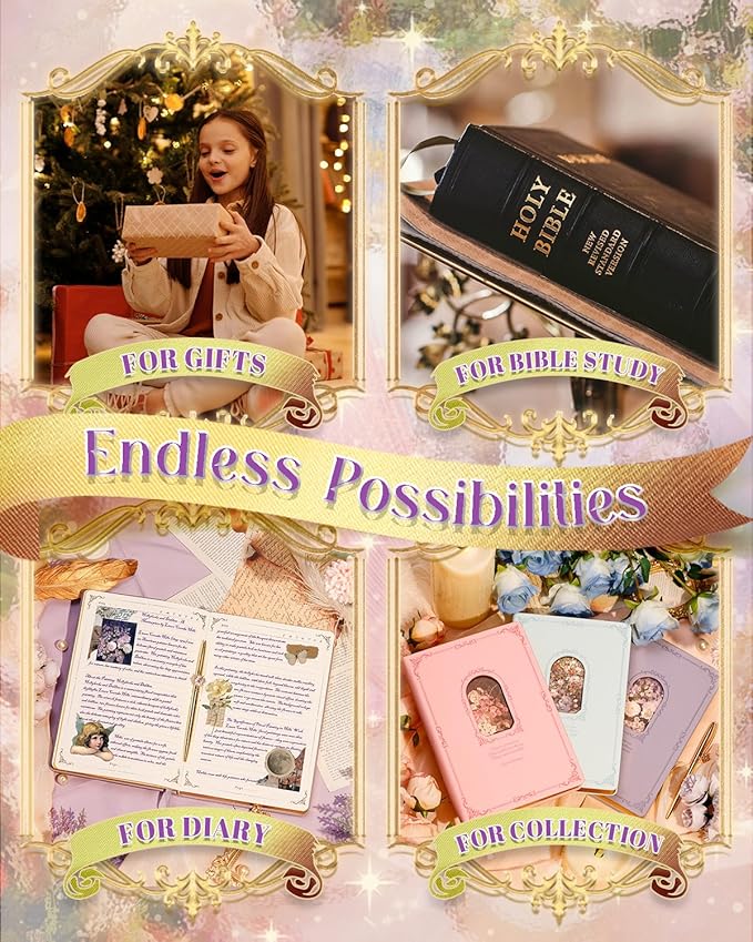 Thick Journal for Women & Girls, 360 Pages A5 Writing Journaling Notebook with Paintings, Women Journal for Writing, Vintage Journal with Gift Box & Pen for Girls Gift Ideas (Lavender Purple)