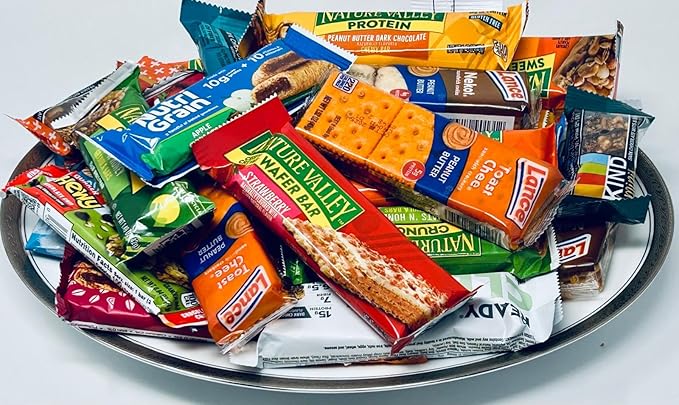 Snack Box Care Package Healthy 30 Count Variety Pack Granola Bars, Office, Travel, Bulk Snack Box, Granola & Nutrition Bars, College, Military, Work, individually wrapped Variety Pack for gifts, breakroom - THS.