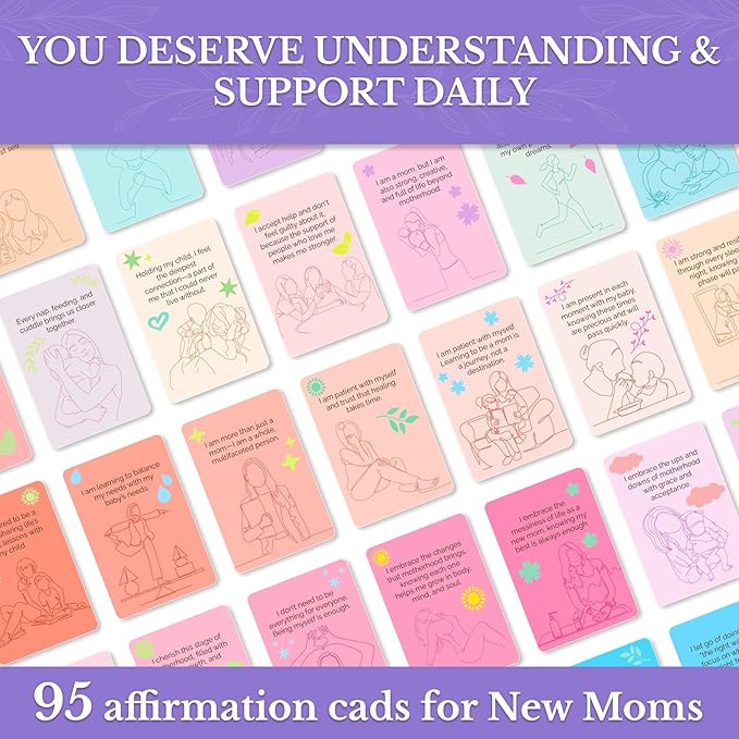 QUOKKA Rethink 95 Affirmation Cards for New Moms – Daily Support Deck for Strength, Self-Love, Grace and Mindful Motherhood – Thoughtful Gift for First-Time and Experienced Moms