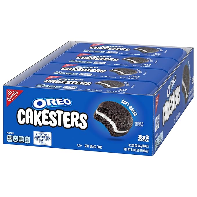 OREO Cakesters Soft Snack Cakes, 8-3.03 oz Snack Packs
