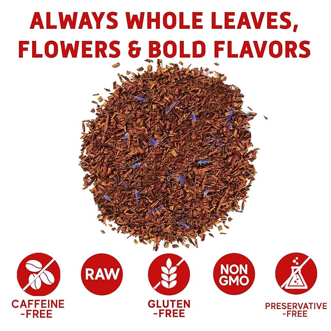 Sou Zen Organic Vanilla Rooibos Tea 4oz (113g) | Decaf Loose Leaf Herbal Red Tea Blend | Naturally Caffeine and Preservative-Free