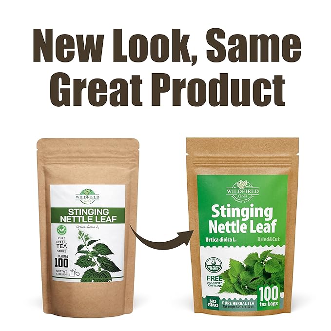 100 Bags Nettle Leaf Tea Ortiga Dried Nettle Herb Planta Bulk (Urtica Dioica) - 100 Count 1.5g Tea Bags Herb Hojas De Ortiga
