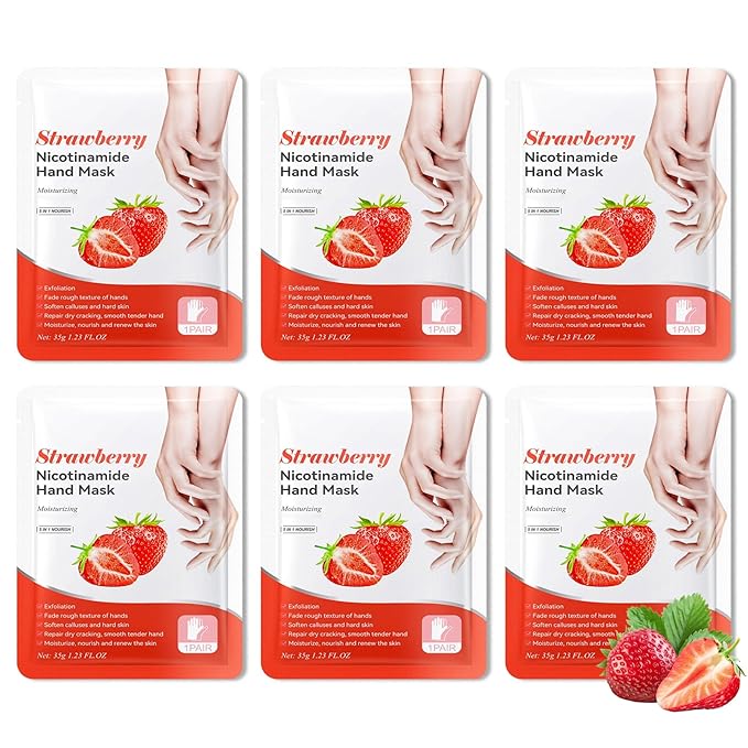 6PCS Hand Masks,Hydrating Hand Masks Moisturizing Gloves Overnight for Dry Cracked Hands,Daily Hand Care Hand Masks Gift Set for Women and Men C