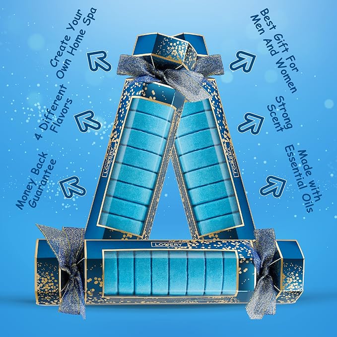 Shower Steamers Aromatherapy, 8 Essential Oil Bath Bombs for Your Shower, Natural Shower Tablets in Ocean Bliss, Honey Almond, Lavender & White Rose Jasmin, Birthday, Unique Gifts for Women