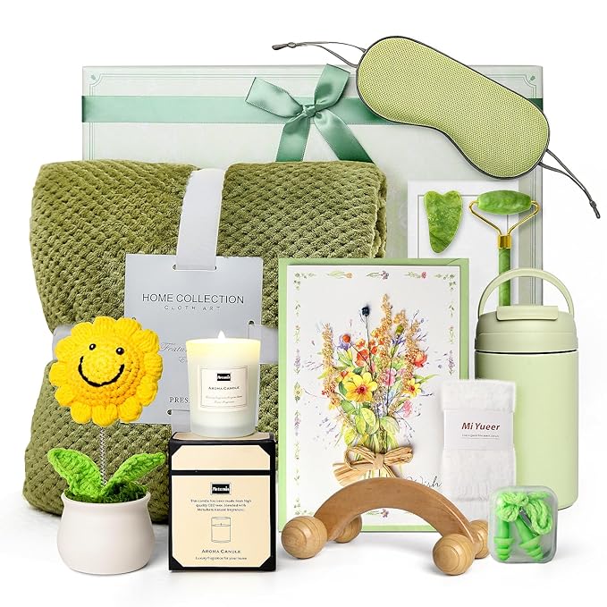9PCS Self Care Gifts for Women, Get Well Gifts, Birthday Gift for Women, Sympathy Gift Baskets, Gift Baskets for Mom Wife Friends Sister Her
