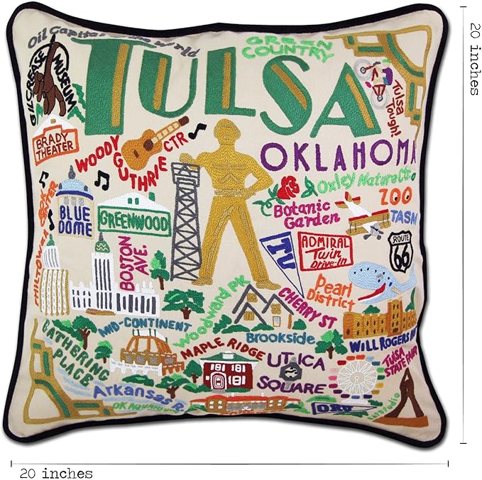 Catstudio Tulsa Embroidered Decorative Throw Pillow