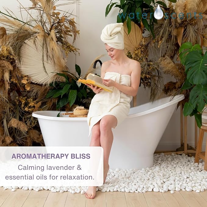 Water Scents Shower Steamer Mist – Aromatherapy Flower Fizzy with Lavender & Orange Essential Oils – Natural Self Care, Vegan, Travel Essentials, Stress Relief | 6-Packs