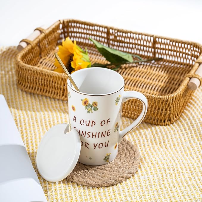 Sunflower-Themed Encouragement Gift Box for Women - Self Care Package with Ultra Soft Flannel Blanket, Best Friend Birthday, Thinking of You Gifts for Her (Luxury Ready-to-Give)