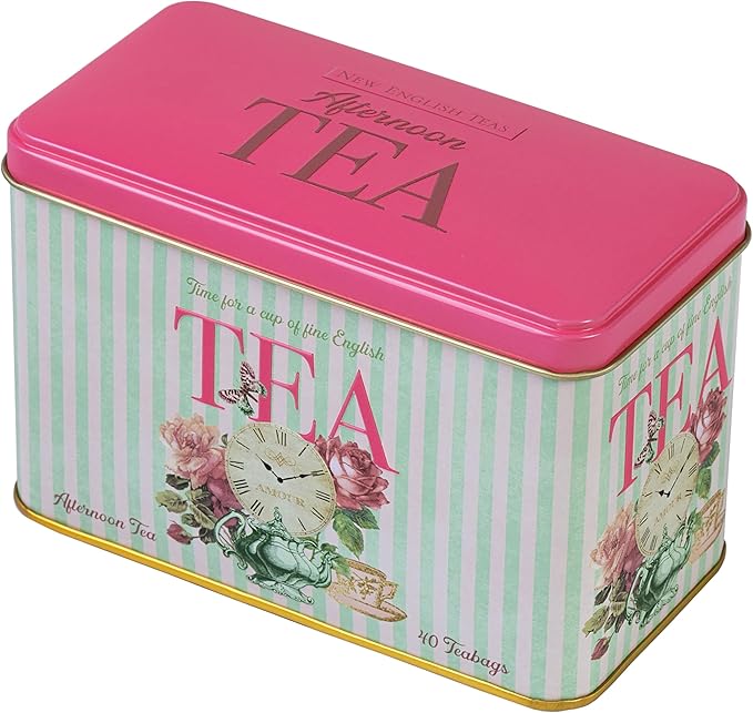 New English Teas Retro Time for Tea Vintage Tin with 40 English Afternoon Teabags