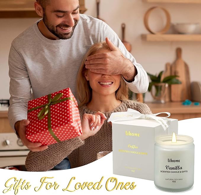 Candles Gifts for Women - Scented Candles, Natural Soy Wax Candles for Home Scented Perfect for Christmas, Birthday, Mother's Day, Vanilla Candle