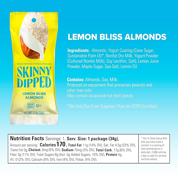 SkinnyDipped Snack Attack Almond Variety Pack, Chocolate Covered Almonds, Low Sugar, Gluten Free, Healthy Snack, 1.2 Ounce Bags (Pack of 15)