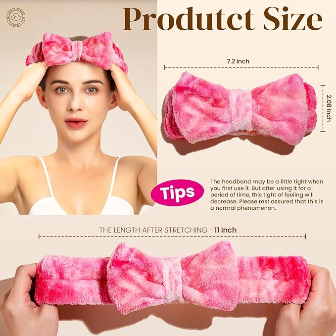 Teenitor Spa Headbands - 9Pcs Face Washing, Skincare and Self Care Puffy and Cute Headbands for Makeup, Girls and Women