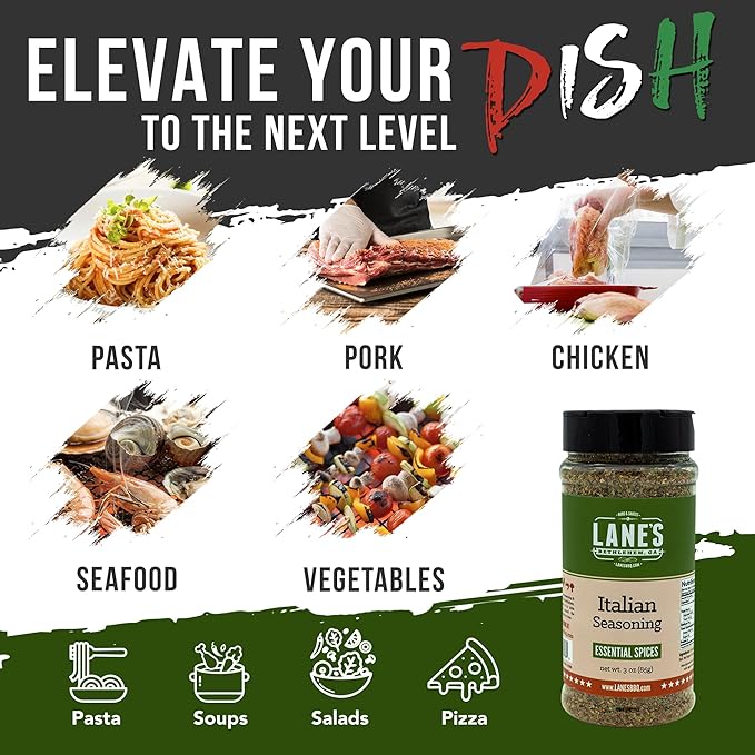 Lane's Italian Seasoning Blend Spices and Seasonings, All-Natural Italian Herbs Seasoning For Any Italian Inspired Dishes, Made in USA, 3 Oz (85g)