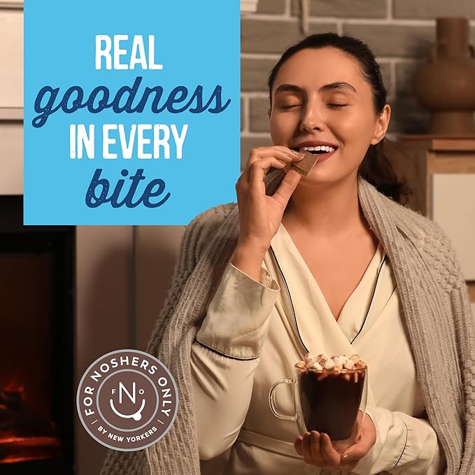 For Noshers Only - Peanut Butter Bites - Kosher Dairy Free Vegan Gluten Free Chocolate Peanut Butter Crispy Rice Treats - Sweet Snack Packs - Bulk Individually Wrapped Snacks for Office (Box of 24)