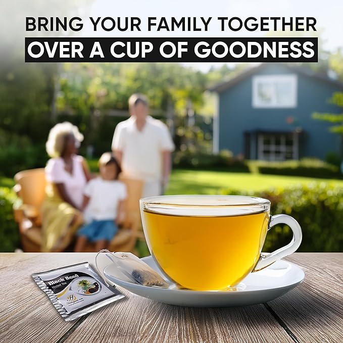 HERBOGANIC Black Seed Herbal Tea - Digestion Support and Immune Boost | Refreshing and Delicious Blend | Natural Ingredients | 20 Tea Bags