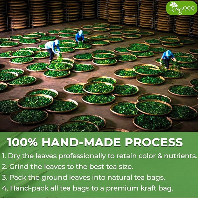 TOG999, Premium 30 Moringa Leaf Tea Bags, 100% Natural & Pure. Loose Leaf Moringa Herbal Tea. No Sugar, No Caffeine, No Gluten, Vegan.