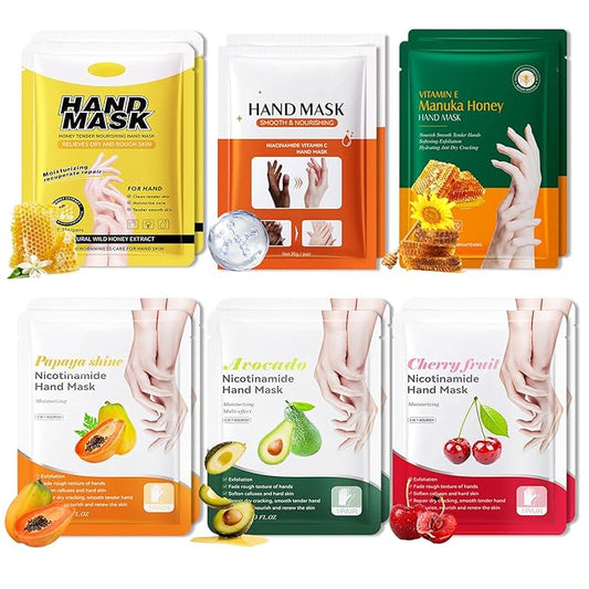 12PCS Hand Mask for Dry Cracked Hands,Nourishing Moisturizing Gloves,Hands Moisturizer for Deep Moisturizing,Silky Smooth Gloves,Hand Care Mask Set(B)