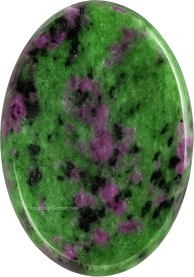 Amazing Gemstone Ruby Zoisite Worry Stone Crystals and Healing Stones - Worry Stones for Stress Relief Gifts - Piedra Crystal Fidget for Meditation, Relaxation - Unique Stocking Stuffers