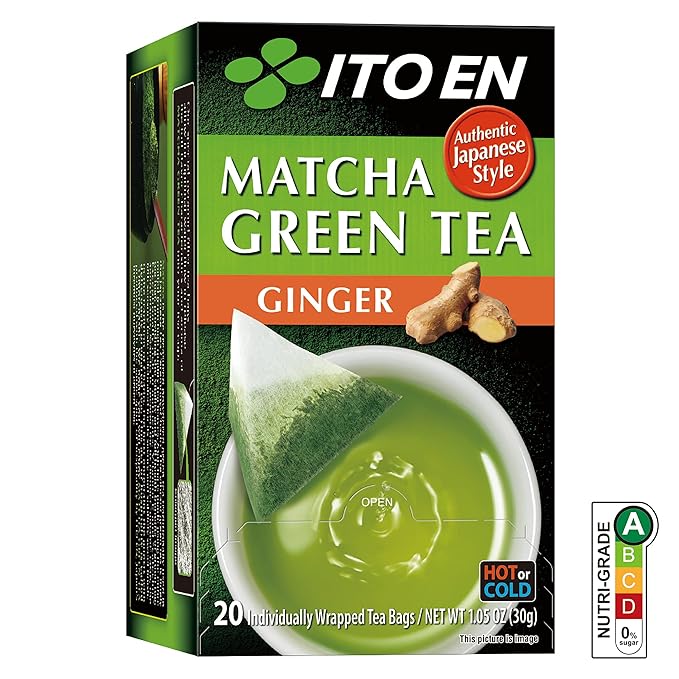 Itoen Matcha Green Tea Bag Ginger, 30g