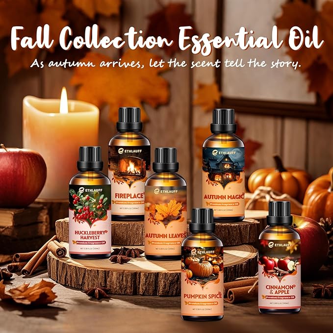 Huckleberry Harvest Essential Oil, 100ml Fall Essential Oil for Diffusers for Home, Autumn Scented Oils for Candle & Soap Making, Bath Bombs, Massage - 3.38FL.OZ