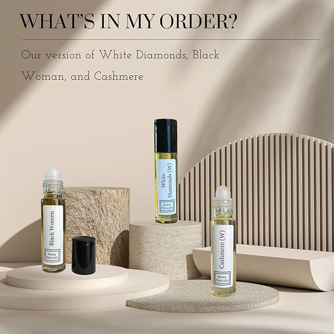 3 Pc Womens Gift Set, Fragrance Oil For Women, Roll On Body Oil, Perfume Samples, Fragrance Oil, Gift For Her, Perfume Oil Sampler, Gift Box (Floral)