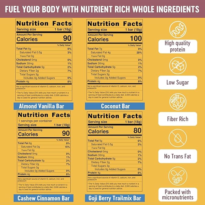 Mammoth Bar Mini - Variety Pack of our Mini Organic Protein Bars – Made with Premium Nuts & Egg White Protein • Organic • Paleo • Gluten Free • GMO Free • Raw - 16 Mini Bars