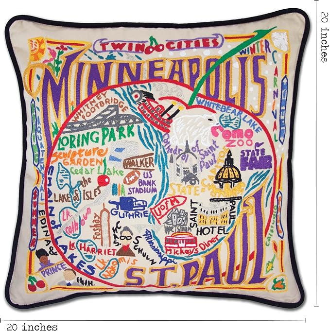 Catstudio Minneapolis & St. Paul Embroidered Decorative Throw Pillow