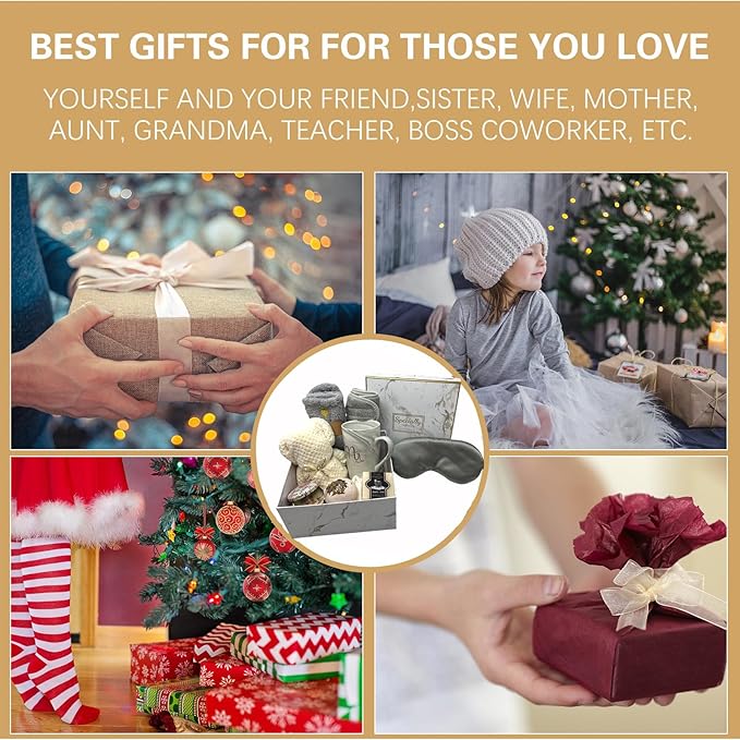 Spa Gift Baskets for Women,Luxury Self Care Gifts for Mom,Get Well Soon Gifts for Friend,Thank You Relaxing Box Gifts for Women 20th,30th,40th,50th,60th 70th 75th Birthday,Anniversary