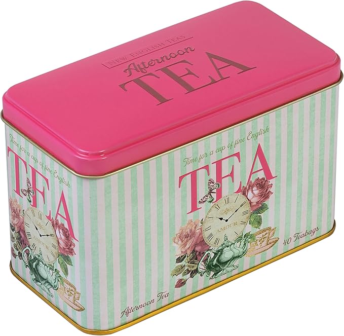 New English Teas Retro Time for Tea Vintage Tin with 40 English Afternoon Teabags