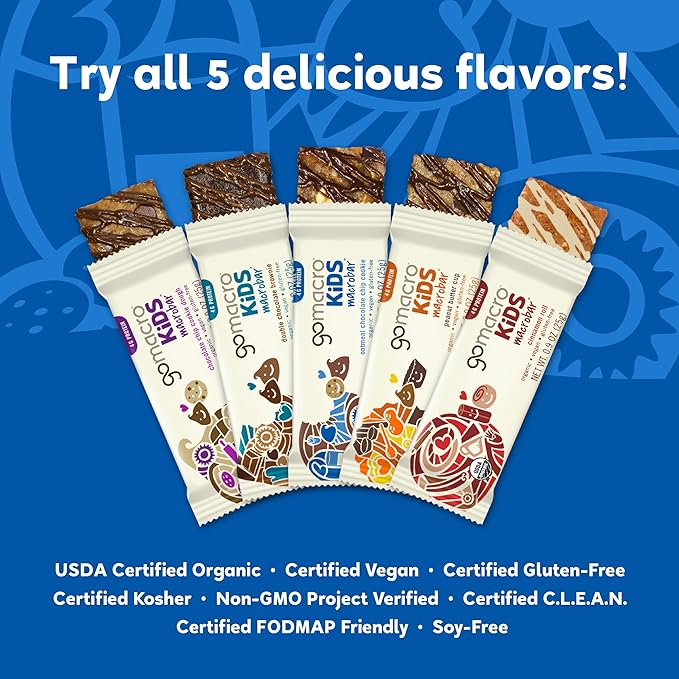 GoMacro MacroBar Organic Vegan Protein Bars - Mint Chocolate Chip & Oatmeal Chocolate Chip (2.3 Ounce Bars, 12 Count) (Pack of 2)