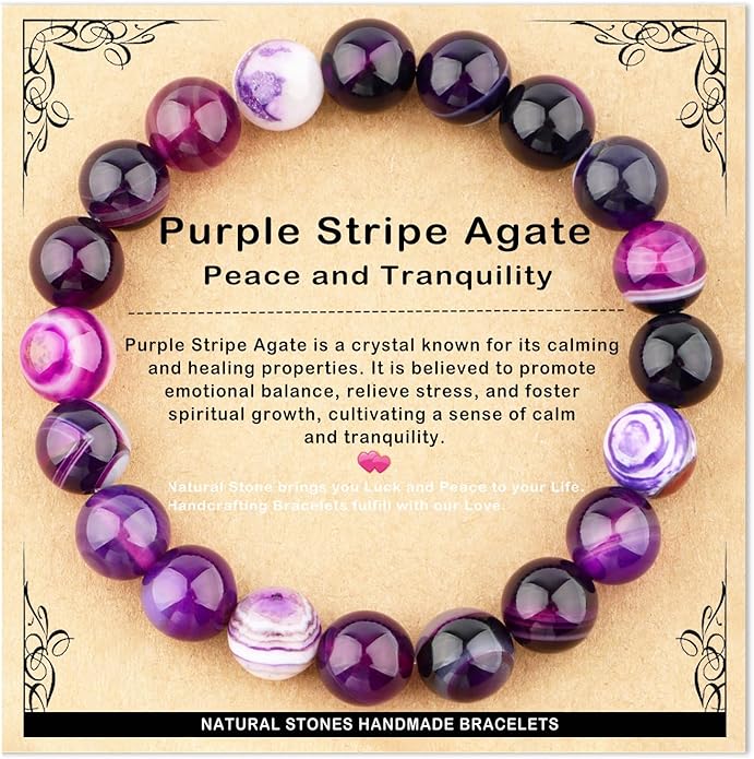 AD Beads 4mm6mm8mm10mm Handmade Bracelet - Natural Gemstone for Peace and Tranquility - Meditation, Yoga, Healing and Energy Gift for Unisex