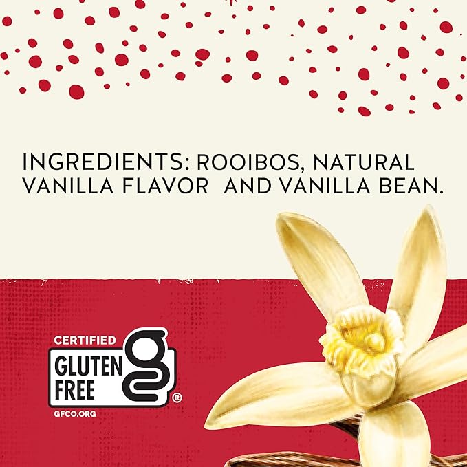 Celestial Seasonings Rooibos Madagascar Vanilla Herbal Tea, Caffeine Free, 20 Tea Bags Box (Pack of 6)