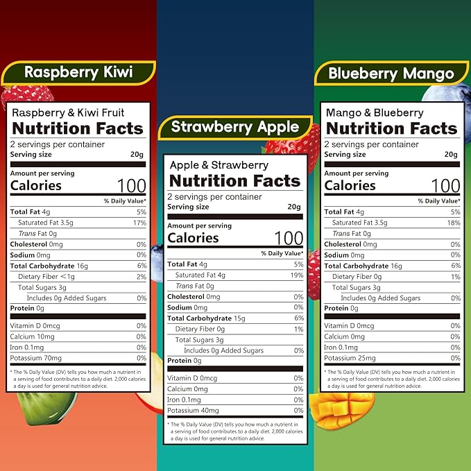 SUNGIVEN Freeze Dried Fruit Crisps Crunch Mixed Fruit 6 Packs Gluten Free Made with Fruit Vegan Healthy Snacks Ready to Eat for Yogurt Dessert