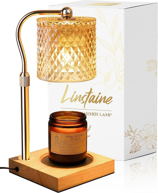 Candle Warmer Lamp with Timer Dimmer Adjustable Height, Birthday Gifts for Women, House Warming New Home Decor Gifts for Mom, Electric Wax Warmer for Jar Candles, Amber