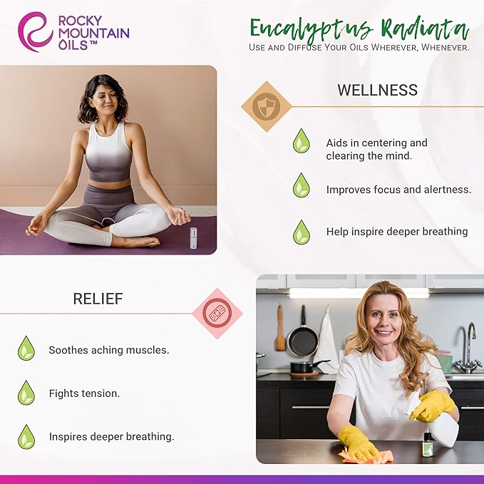 Rocky Mountain Oils Eucalyptus Radiata Essential Oil - Aromatherapy Essential Oils for Diffuser, Topical, and Home - 15ml